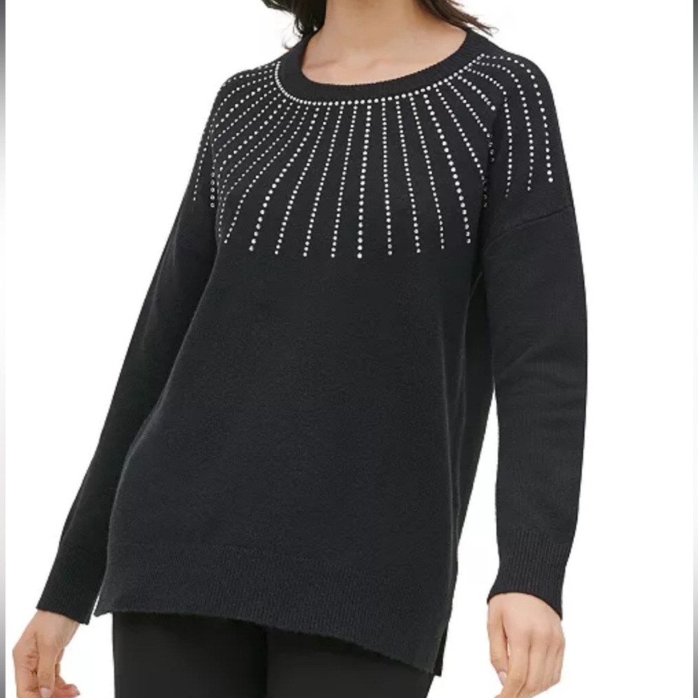Calvin Klein Rhinestone Neck Sweater